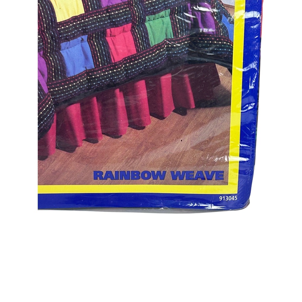Vintage Kids At Play Rainbow Weave Valance 86 x 16 Set of 2‎ New Old Stock NOS - Picture 2 of 4